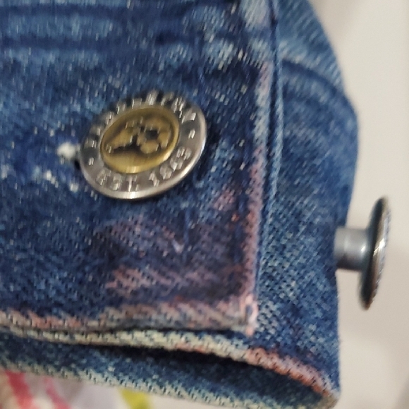 Pendleton High Grade WESTERN Wear denim Blanket Jacket WOOL star Insert Medium - Picture 10 of 13